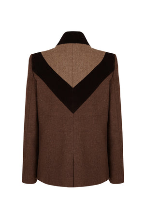 BROWN TRICOLOR BLAZER