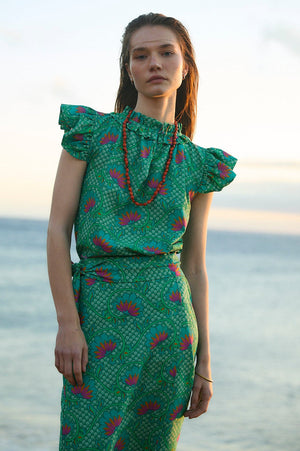 RIVIERA RUFFLE BLOUSE