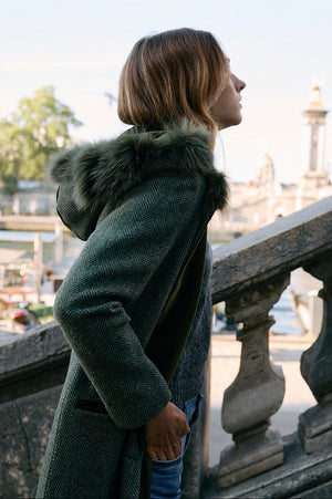 OXFORD FUR HOOD COAT
