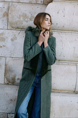 OXFORD FUR HOOD COAT