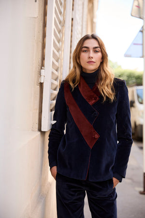 NAVY TRICOLOR BLAZER