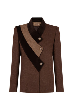 BROWN TRICOLOR BLAZER