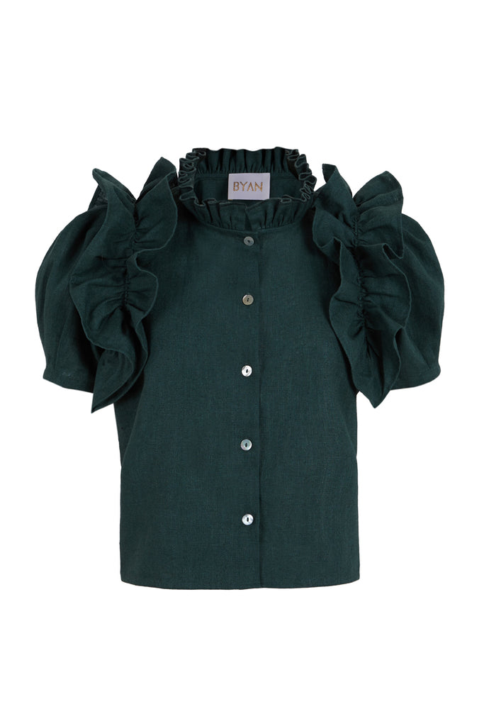 GREEN AMARETTI BLOUSE