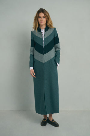 GREEN TRICOLOR COAT