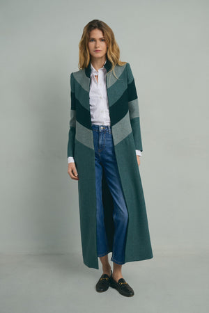GREEN TRICOLOR COAT