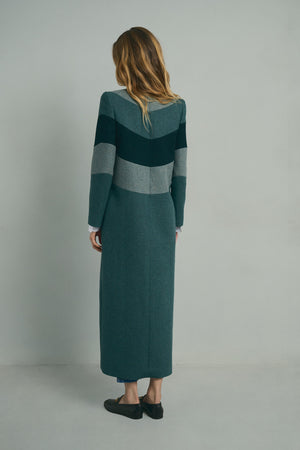 GREEN TRICOLOR COAT