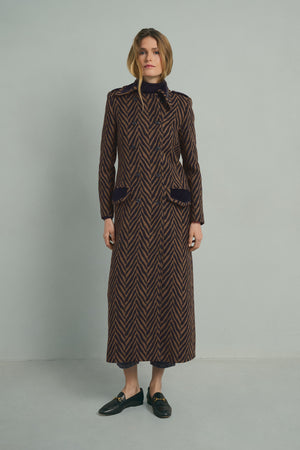 NAVY ZEBRA COAT