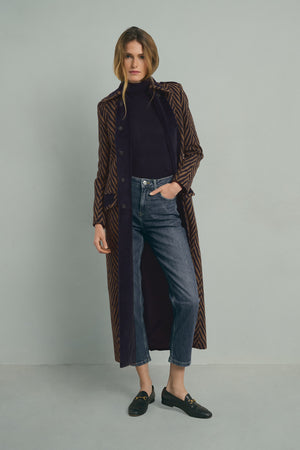 NAVY ZEBRA COAT