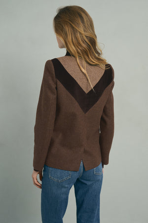 BROWN TRICOLOR BLAZER
