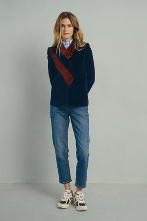 NAVY TRICOLOR BLAZER
