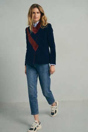 NAVY TRICOLOR BLAZER