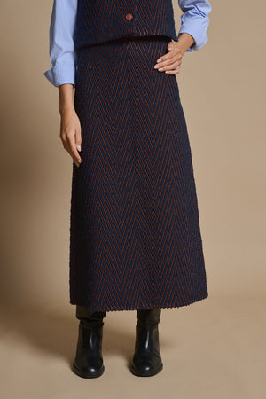NAVY FRANKLIN SKIRT