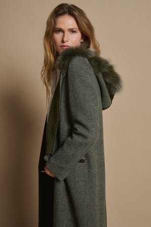 OXFORD FUR HOOD COAT