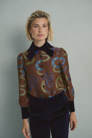 NAVY MONTROUGE BLOUSE