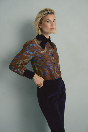 NAVY MONTROUGE BLOUSE