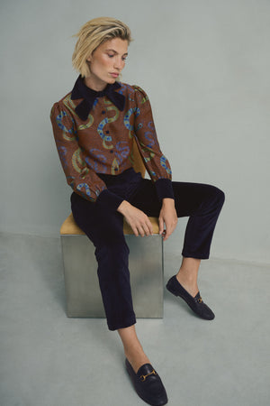 NAVY MONTROUGE BLOUSE