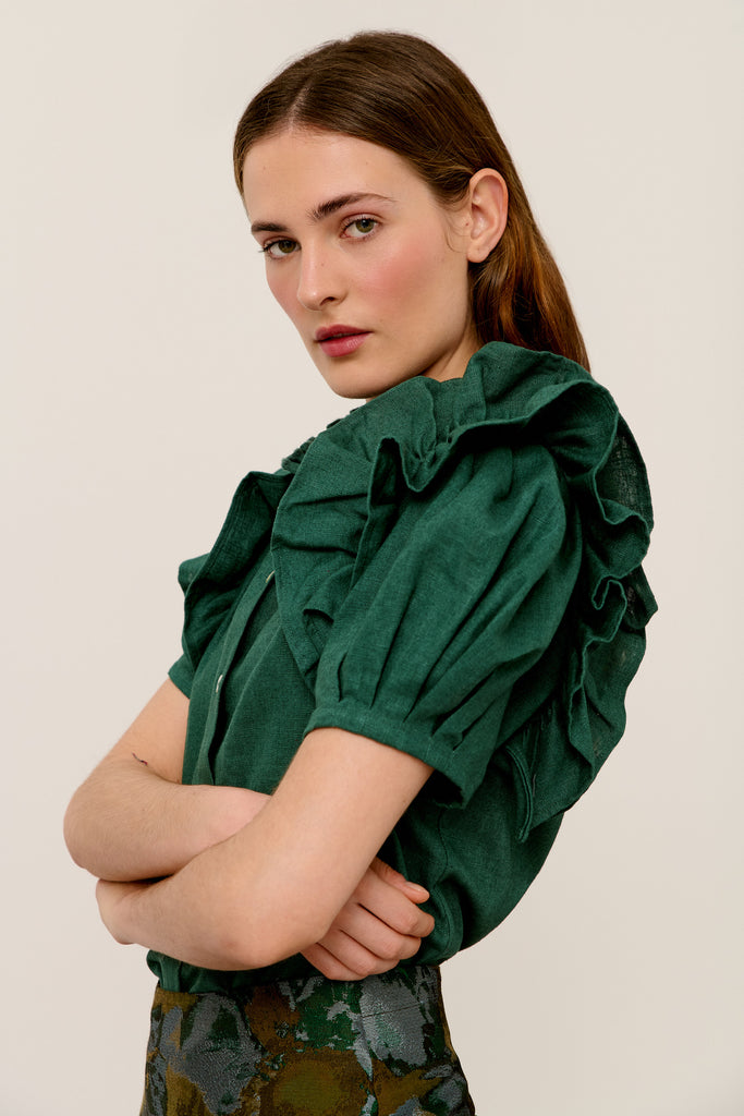 GREEN AMARETTI BLOUSE