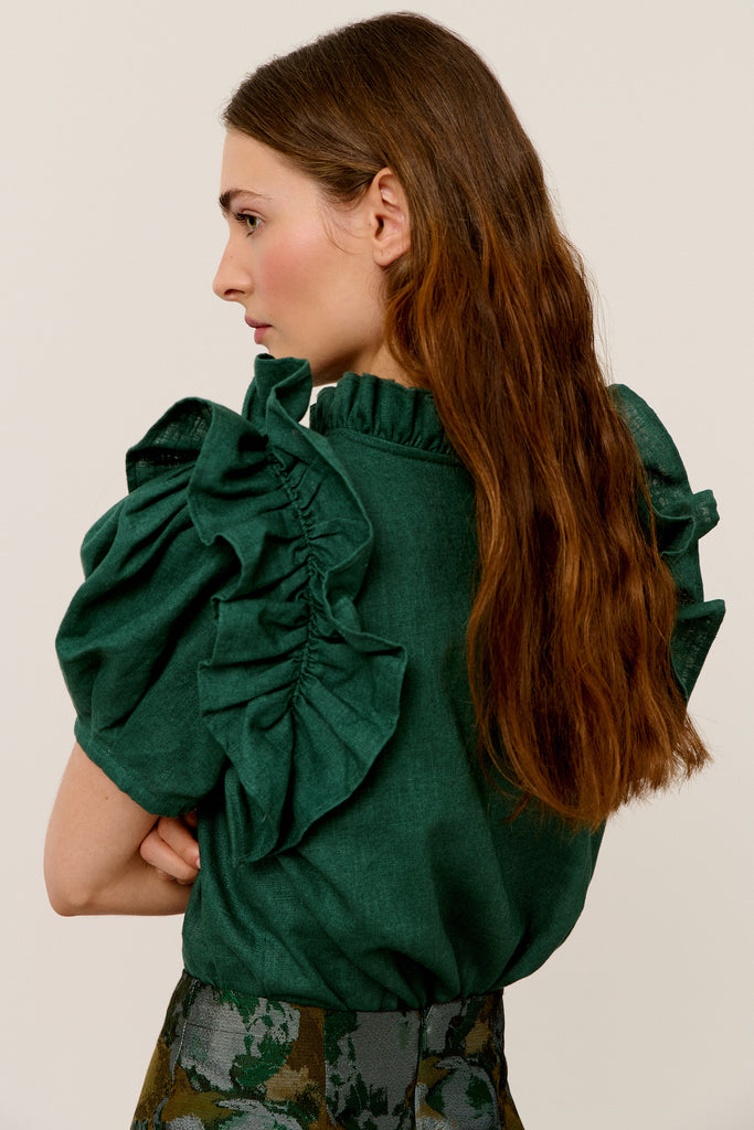 GREEN AMARETTI BLOUSE