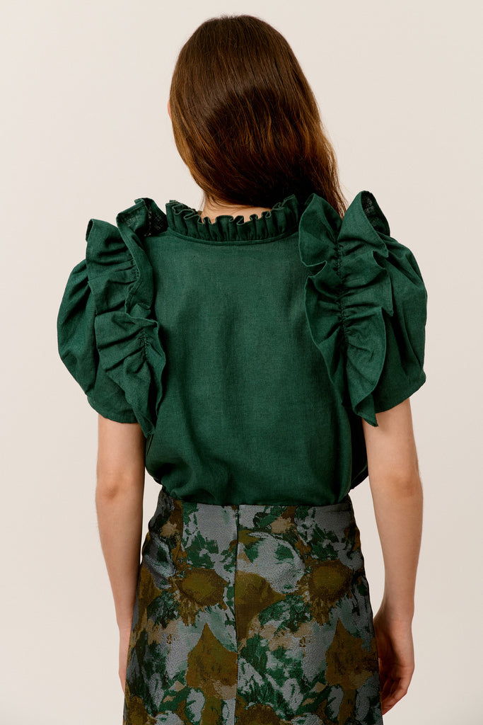 GREEN AMARETTI BLOUSE