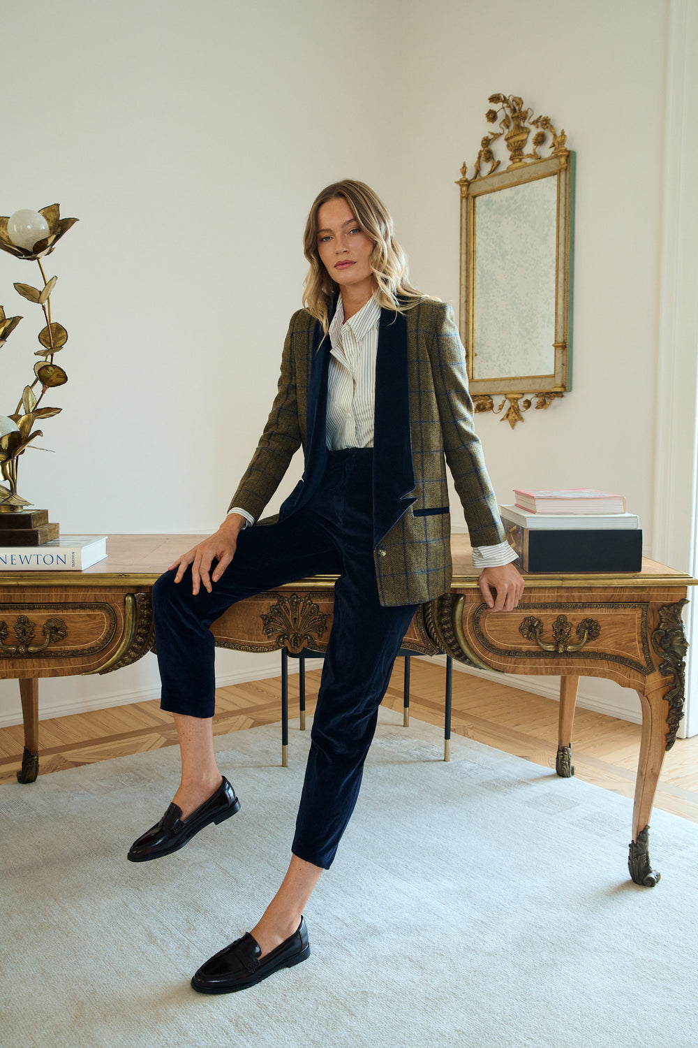 BLUE MARLOW TROUSERS