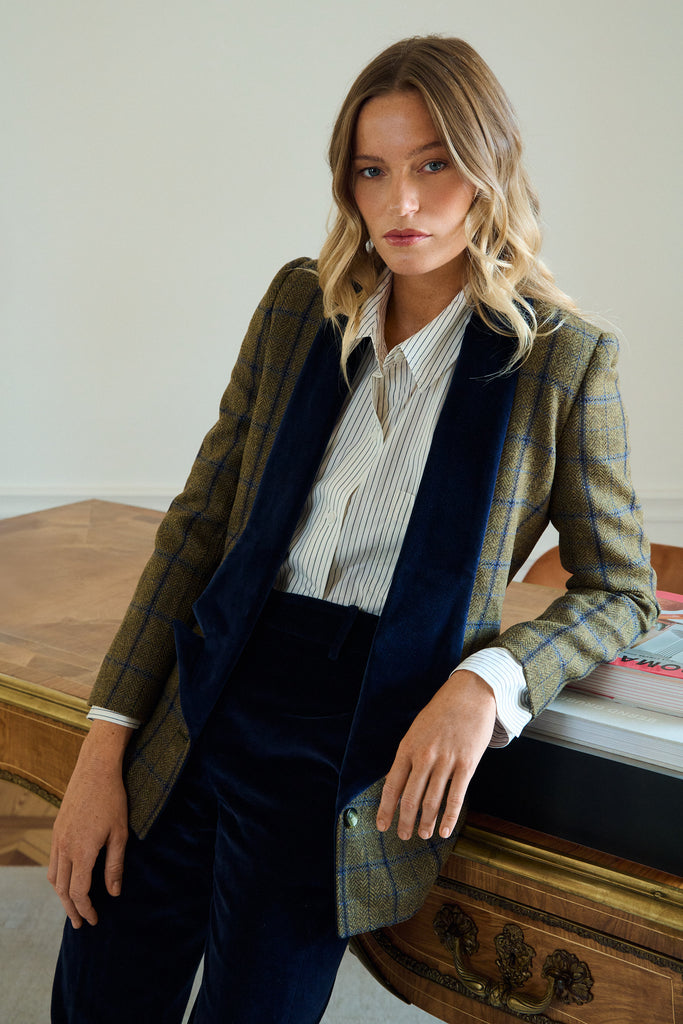 BLUE MARLOW TROUSERS