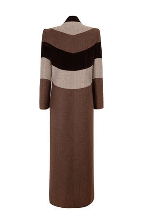 BROWN TRICOLOR COAT