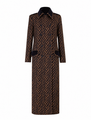 NAVY ZEBRA COAT