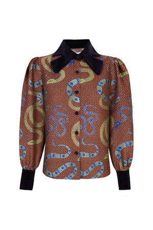 NAVY MONTROUGE BLOUSE