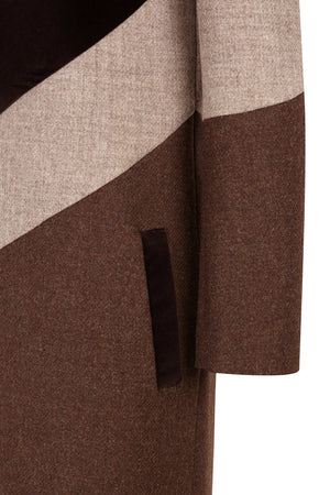 BROWN TRICOLOR COAT