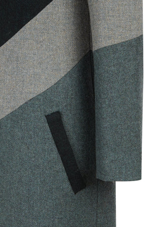 GREEN TRICOLOR COAT