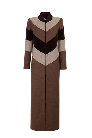 BROWN TRICOLOR COAT